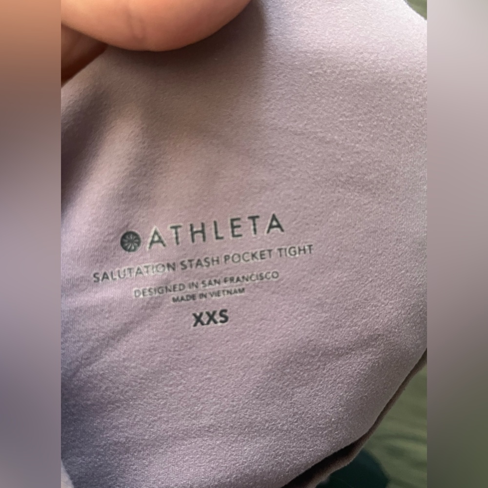 Athleta Rose-Mauve Salutation Stash Pocket Tight - Picture 5 of 6